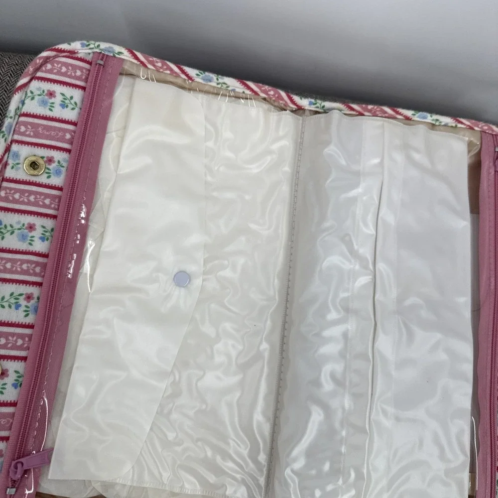 Vintage Lanz Salzburg 90's Flannel Cosmetic Travel Bag Cottagecore RARE
